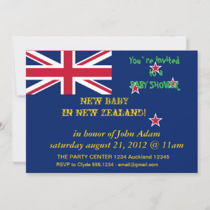 Baby Shower Invitation with Flag of New Zealand