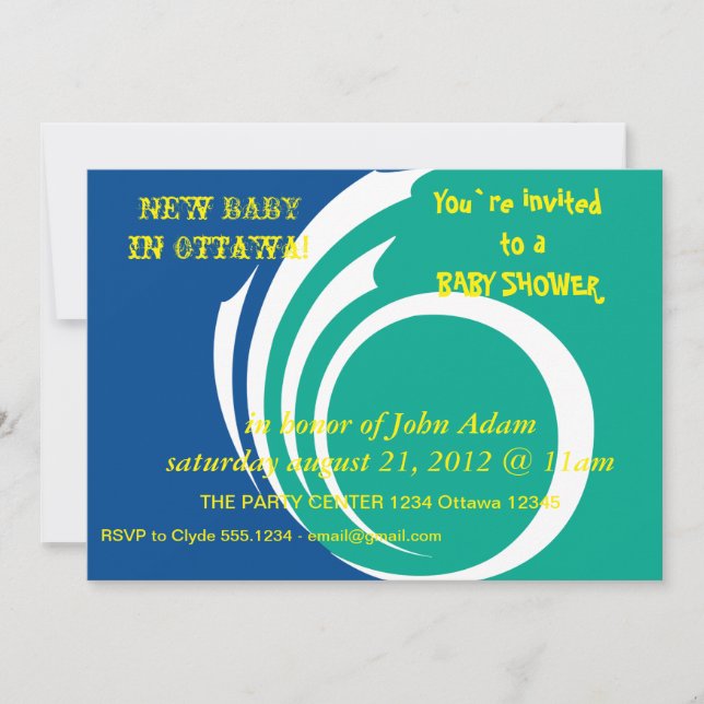 Baby Shower Invitation with Flag of Ottawa, Canada (Front)