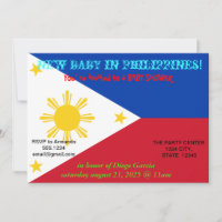 Baby Shower Invitation with Flag of Philippines