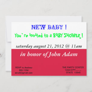 Baby Shower Invitation with Flag of Poland