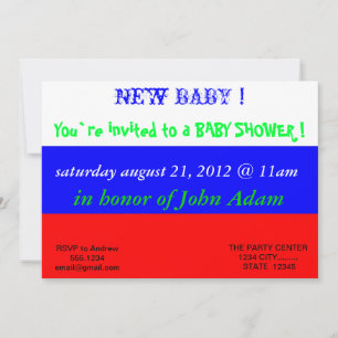 Baby Shower Invitation with Flag of Russia