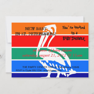 Baby Shower Invitation with Flag of St. Petersburg