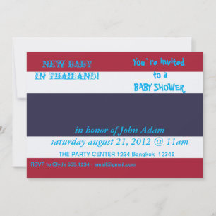 Baby Shower Invitation with Flag of Thailand
