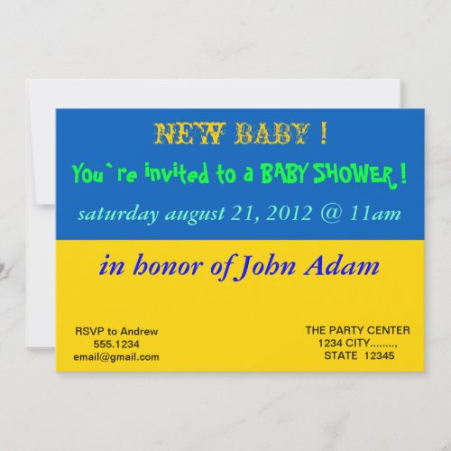 Baby Shower Invitation with Flag of Ukraine