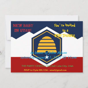 Baby Shower Invitation with Flag of Utah, USA