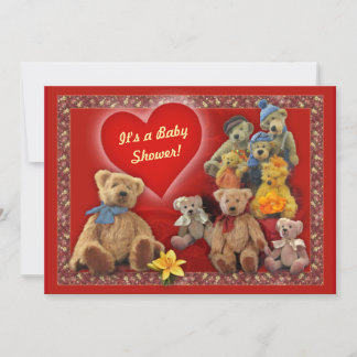 Baby Shower Invitation with Teddy Bears