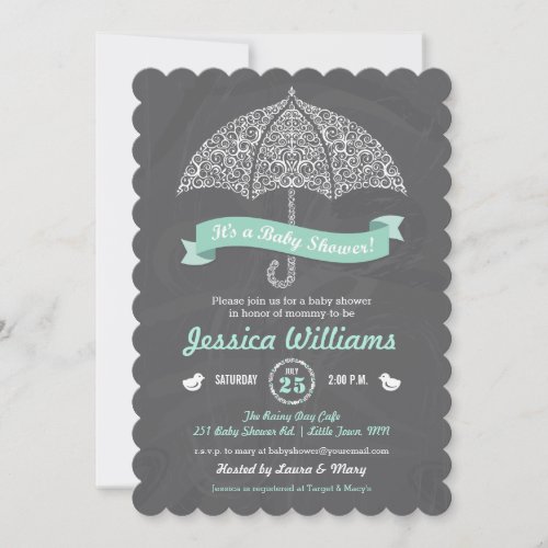Baby Shower Invitation with Umbrella