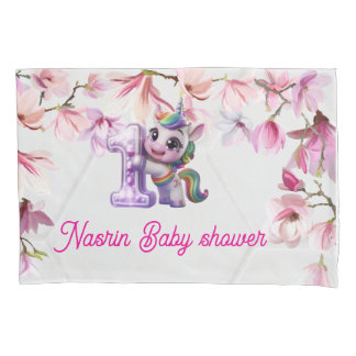 Baby Shower Invitation with Unicorn Pillow Case