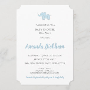 Baby Shower Invitation with Watercolor Elephant