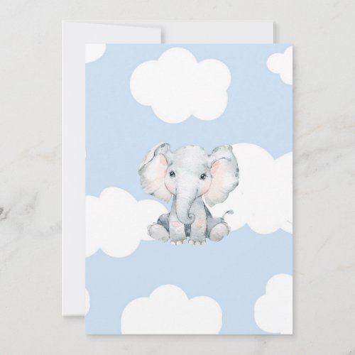 Baby Shower invitation with watercolor elephant