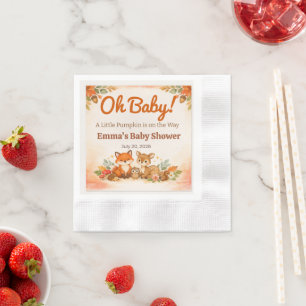 Baby Shower Invitation Woodland Fall Oh Baby Napkins