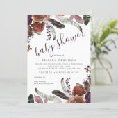 Baby Shower Invitations | Autumn Plum Botanical (Standing Front)