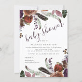 Baby Shower Invitations | Autumn Plum Botanical (Front)