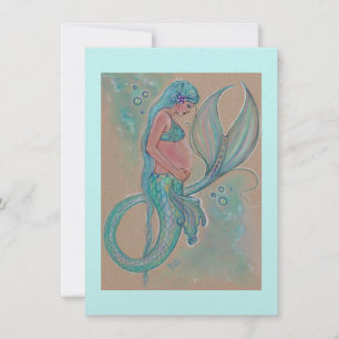 Baby shower invitations blue mermaid by Renee