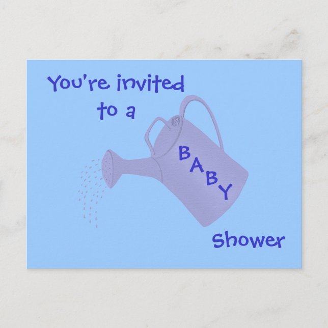 Baby Shower Invitations Blue Water Can Postcards (Front)