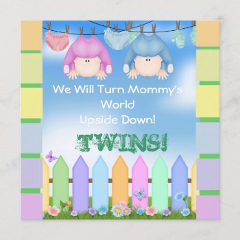 Baby Shower Invitations Boy And Girl Twins! by PersonalCustom at Zazzle