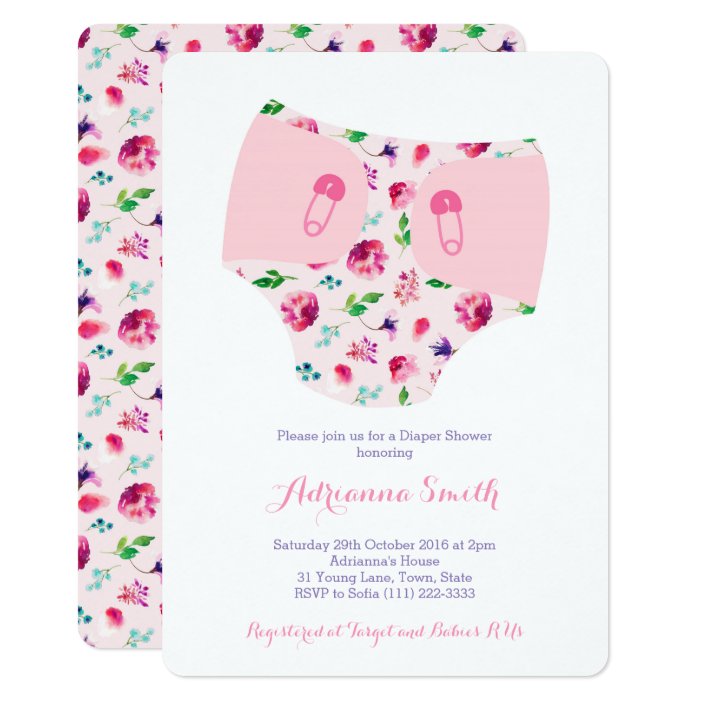 baby shower invitations, diaper & wipes shower invitation  zazzle