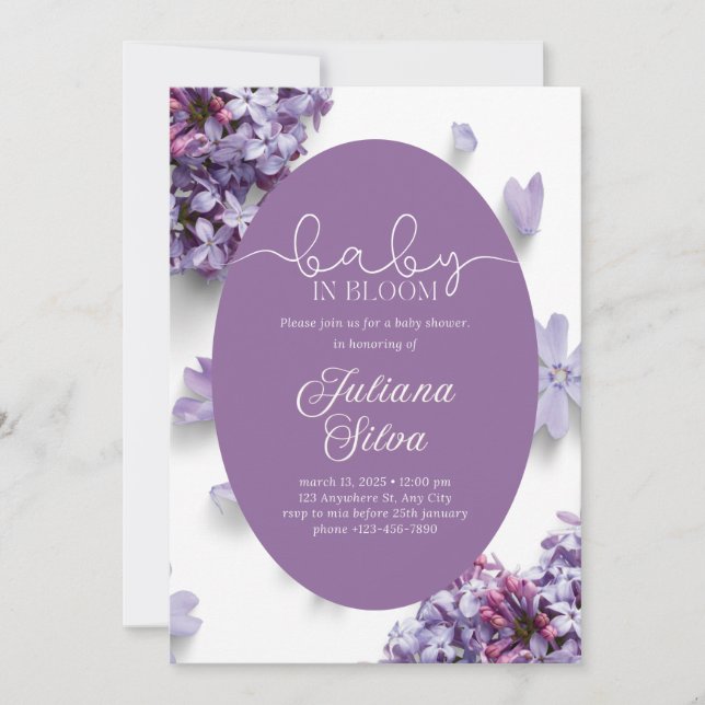 Baby Shower Invitations for girl (Front)