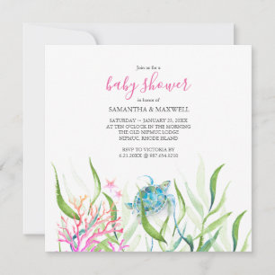Baby Shower Invitations Girl Under The Sea