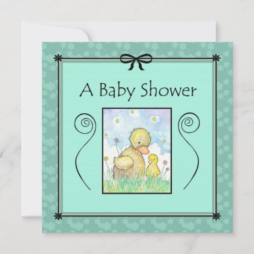 Baby Shower Invitations Mama and Baby Ducks