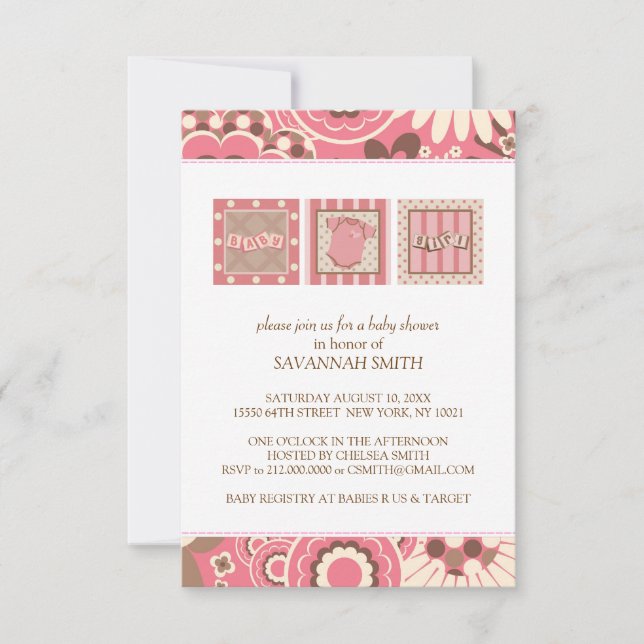 Baby Shower Invitations (Pink) (Front)