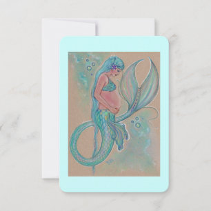 Baby shower invitations pregnant mermaid by Renee