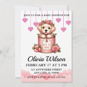Baby Shower Invitations, Puppy Theme Invitations