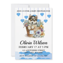 Baby Shower Invitations, Puppy Theme Invitations