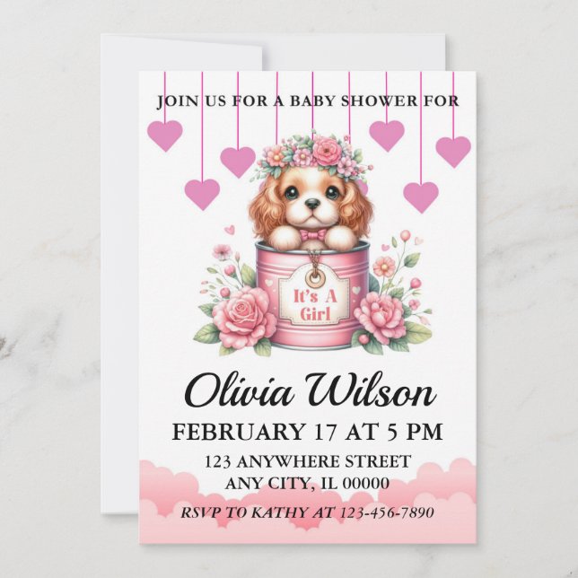 Baby Shower Invitations, Puppy Theme Invitations (Front)