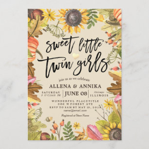 Baby Shower Invitations Sweet Little Twin Girls
