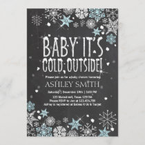 Baby Shower invite Baby it's cold outside Blue