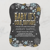 Baby Shower invite Baby it's cold outside Blue