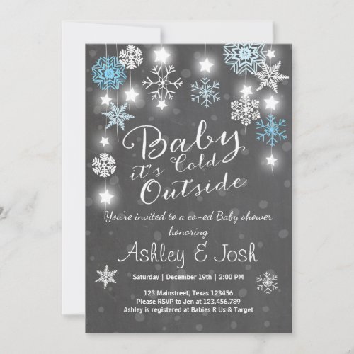 Baby Shower invite Baby its cold outside Boy