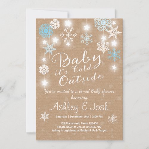 Baby Shower invite Baby its cold outside Boy