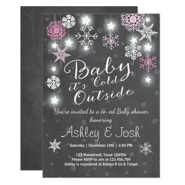 Baby Shower Invite Baby It's Cold Outside Girl