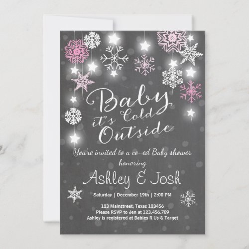Baby Shower invite Baby its cold outside Girl