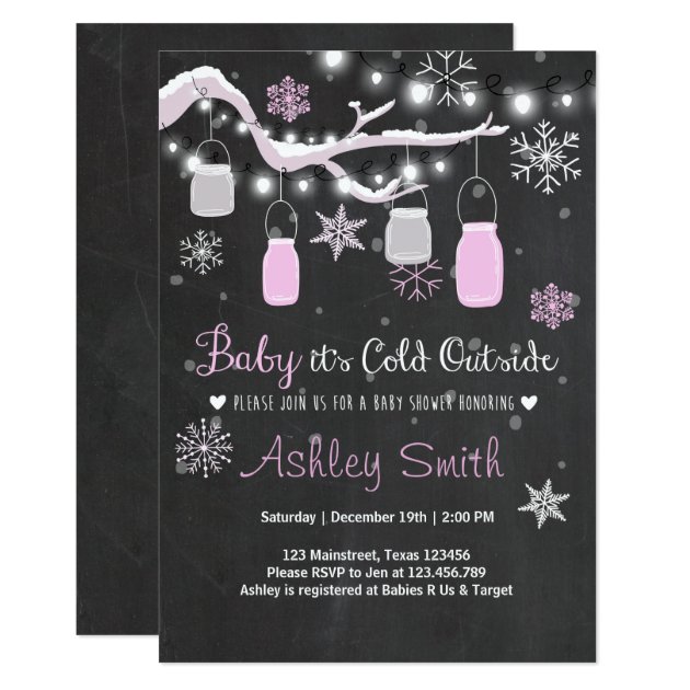 Baby Shower Invite Baby It's Cold Outside Girl