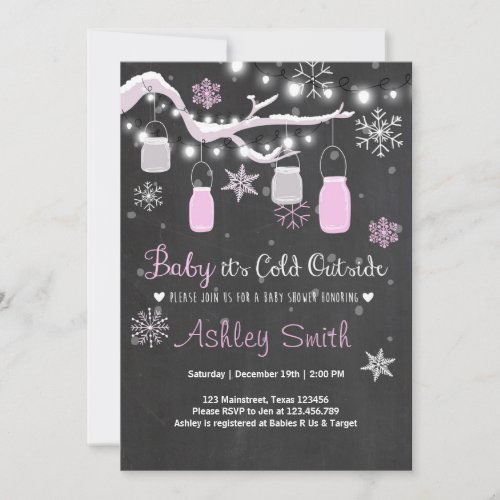 Baby Shower invite Baby its cold outside Girl