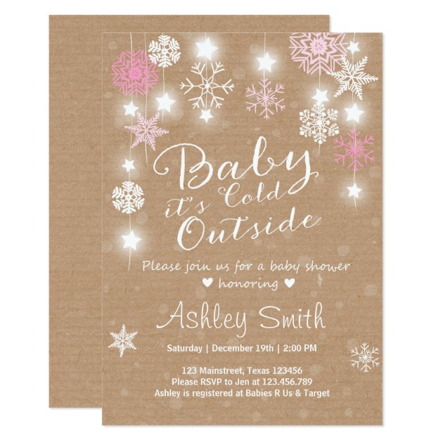 Baby Shower Invite Baby It's Cold Outside Girl