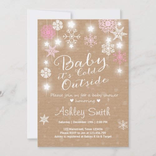 Baby Shower invite Baby its cold outside Girl