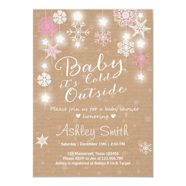 Baby Shower Invite Baby It's Cold Outside Girl