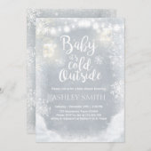 Baby Shower invite Baby it's cold outside Winter (Front/Back)