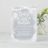 Baby Shower invite Baby it's cold outside Winter (Standing Front)