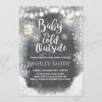 Baby Shower invite Baby it's cold outside Winter