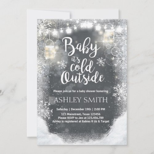 Baby Shower invite Baby its cold outside Winter