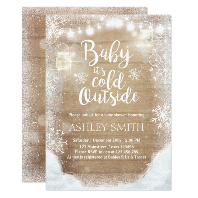 Baby Shower Invite Baby It's Cold Outside Winter