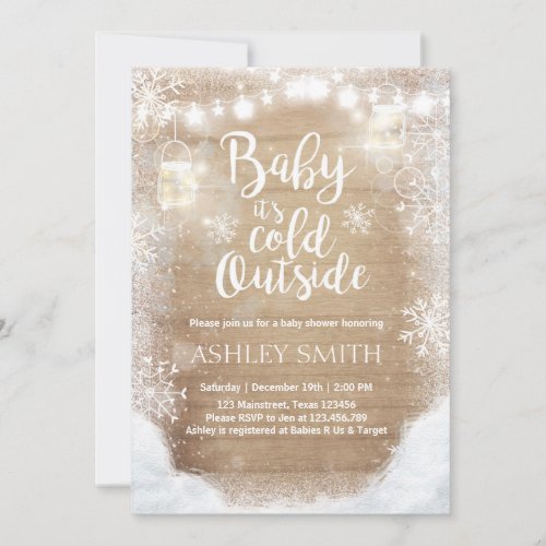 Baby Shower invite Baby its cold outside Winter