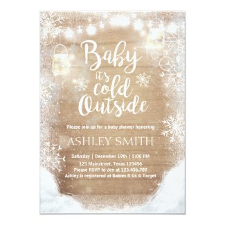 Baby Shower invite Baby it's cold outside Winter