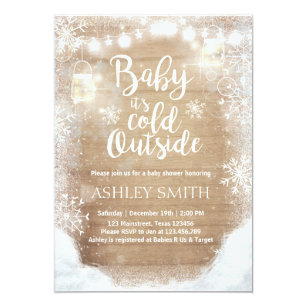 Winter Baby Shower Invitations Zazzle Baby Shower Invite It S Cold Outside Winter