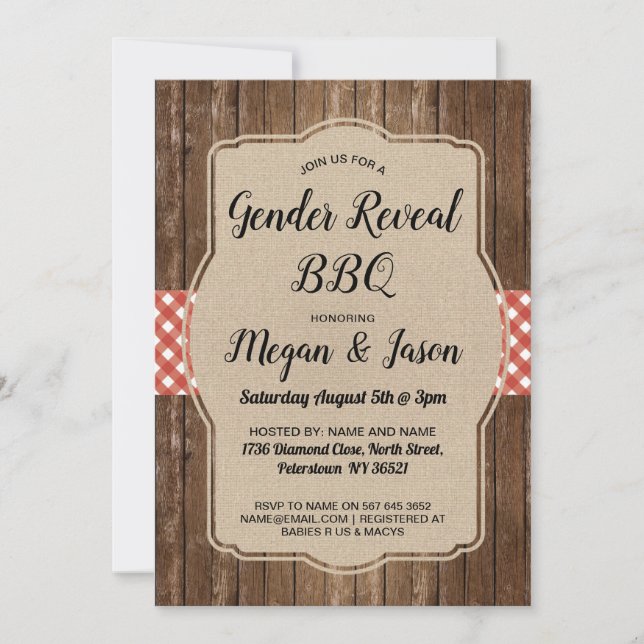Baby Shower Invite Couples BBQ Gender Reveal (Front)